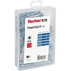 fischer 562274, Schraubensatz, Galvanisiertes Stahl, Holz, Teilgewinde, Senkkopf