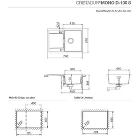 Schock Mono D-100S Einbau Stone + Excenterbetätigung