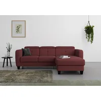 sit&more Ecksofa »Belluci L-Form«, inklusive Federkern, wahlweise mit Bettfunktion und Bettkasten, lila