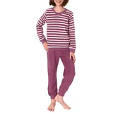 NORMANN Frottee Pyjama Schlafanzug langarm Bündchen - 50660 in beere | Gr.: 170/176