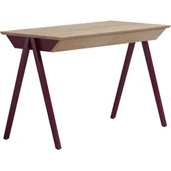 Vogel Schreibtisch groß burgundrote Beine