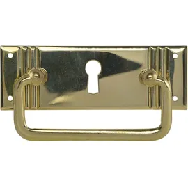 SCHÖRGHOFER & FREHE Hängegriff Landhausstil groß mit Schlüsselloch liegend - poliert (ohne Schutzlack)