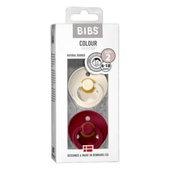 BIBS Schnuller Colour 2er Pack Ivory+Ruby 6-18m