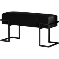 Bettso Polsterbank, Schwarz, Metall, 80x42x34 cm, Esszimmer, Bänke, Sitzbänke