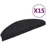 vidaXL 15-tlg Selbstkleb. Treppenmatten Nadelvlies 65x21x4cm Schwarz