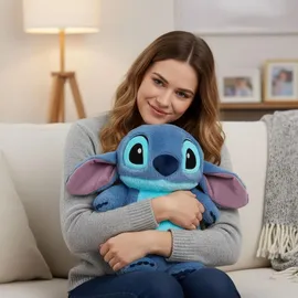 sarcia.eu DISNEY Stitch Gummi Wärmflasche mit WEICHEM Bezug, GROSS! Wärmflasche mit Wasserbeutel, Maskottchen 750 ml