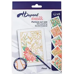 Seidenmalerei Karten-Set "Floral", 5 Stück