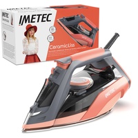 Imetec Ceramicliss Dampfbügeleisen, Vierfach-Anti-Kalkschutz, Dampfstoß 180 g, gleitfähige Keramik-Bügelsohle,