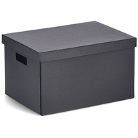 Zeller Aufbewahrungsbox, recycelter Karton (ca. 25 x 35 x 20 cm, schwarz)