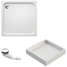 Schulte Duschwanne Adria aus hochwertigem Sanitäracryl, 90x90 cm inkl. Wannenträger und Ablauf, Farbe: Weiß, Größe: wählbar