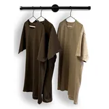 Kleiderstange Garderobe Industrial Wandmontage Schwarz 60 cm | Garderobenstange | Ankleidezimmer | Schlafzimmer | Garderobe | begehbarer Kleiderschrank