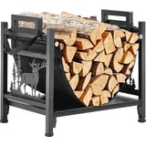 Vevor Kaminholzregal Stahl 450 x 315 x 415 mm mit Segeltuchträger