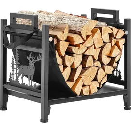 Vevor Kaminholzregal Stahl 450 x 315 x 415 mm mit Segeltuchträger