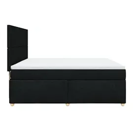 vidaXL Boxspringbett mit Matratze Schwarz 180x200 cm Stoff