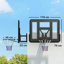 sportnow Basketballkorb Schwarz 110 x 80 x 75 cm