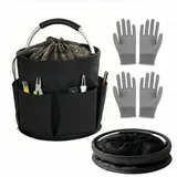 Esoes Faltbarer Outdoor Aufbewahrungskorb Gartenwerkzeugtasche 28 x 28 cm