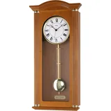 AMS Funk-Pendelwanduhr AMS "F5014/9", braun (kirschbaumfarben), Wanduhren, B/H/L: 28cm x 10cm x 64cm, Quarzuhr, Holz-/Glasgehäuse, Erle Kirsche,Esszimmer,Made in Germany