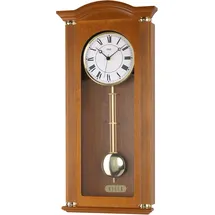 AMS Funk-Pendelwanduhr AMS "F5014/9", braun (kirschbaumfarben), Wanduhren, B/H/L: 28cm x 10cm x 64cm, Quarzuhr, Holz-/Glasgehäuse, Erle Kirsche,Esszimmer,Made in Germany