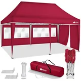 tillvex Partyzelt tillvex® Pavillon 3x6m Wasserdicht Gartenzelt Faltpavillon Partyzelt, (Pavillon 3x6m wasserdicht), Partyzelt mit Tasche für Garten rot