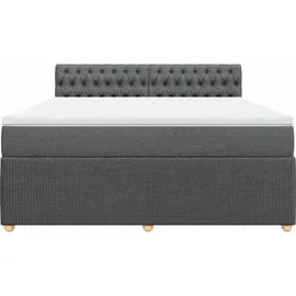 vidaXL Boxspringbett 180 x 200 cm Dunkelgrau