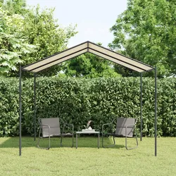 Gartenpavillon Beige 3x3 m Stahl und Stoff