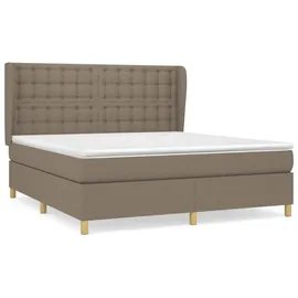 vidaXL Boxspringbett mit Matratze Taupe 180x200 cm Stoff