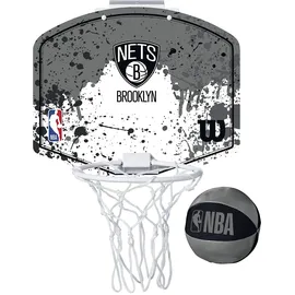 Wilson Mini-Basketballkorb NBA Team MINI HOOP, BROOKLYN NETS, Kunststoff, Schwarz