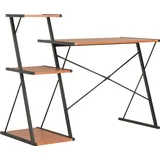 vidaXL Schreibtisch mit Regal schwarz / braun
