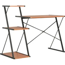 vidaXL Schreibtisch mit Regal schwarz / braun