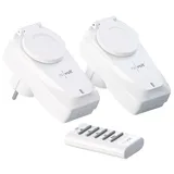 revolt Funksteckdosen außen: 2er-Set Outdoor-Funksteckdosen mit Fernbedienung, IP44, bis 3.680 Watt (Steckdose mit Fernbedienung, Funksteckdose Außenbereich, Weihnachtsbaumbeleuchtung)