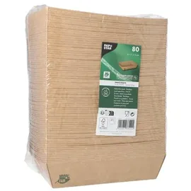 Papstar Snacktrays Pappe 80 St. 7,5 x 28,5 x 3 cm Braun
