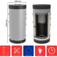 Feueranker Hygiene-Kombispeicher 300 Liter HK-1-300 Standspeicher Warmwasserspeicher Boiler