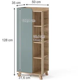 Vicco Midischrank Karen Sonoma/Blau 50 x 128 x 35 cm Blau/Grau