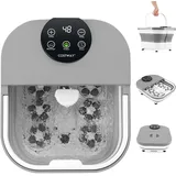 Costway Fußbadewanne klappbar, Fußbad mit Dusche, 60min Timer & 30 Shiatsu-Massagebällen, Temperatur 35–48°C Heizung, Massagegerät 500W Fußmassage zur Stresslinderung der Füße