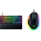 Razer Huntsman V3 Pro Tenkeyless - Analoge optische E-Sport-Tastatur & Basilisk V3 - Kabelgebundene, anpassbare Gaming Maus mit Chroma RGB für PC/Mac