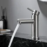 Waschbeckenarmatur, Einhebel-waschtischmischer Aus Edelstahl 304, Modernes Badmischer-design Mit Pex-schlauch, Einstellbares Warm- Und Kaltwasser, Lebenslange Garantie.