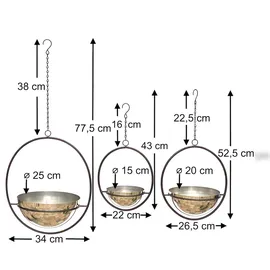 DanDiBo Ambiente Blumenampel 3er Set Silber