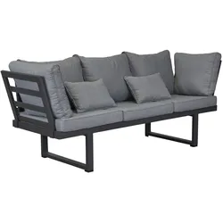LC Garden »Bondino« Living Multifunktionssofa 3er Sofa anthrazit inkl. 2x Ansteckteile