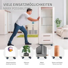 ECD Germany 2er Set Transportroller 40x60 cm bis 800 kg Siebdruckplatte, PP-Räder, Transporthilfe Umzug, Rollbrett Möbelroller Möbel-Transport Möbelhund