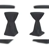 TexDeko TexDeko® Stehtischhusse Premium Anthrazit Ø 80cm mit Schleifenband