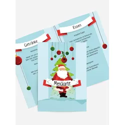 Menükarten zu Weihnachten selbst gestalten mit Spruch und Fotos im Onlinedesigner bei Meine-Kartenmanufaktur.de