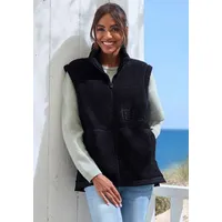 Elbsand Fleeceweste mit seitlichen Reißverschlüssen und hohen Kragen schwarz 44