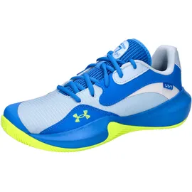Under Armour Herren Basketballschuhe Lockdown 7 Low, leichter Basketball Schuh, robuste Sportschuhe für Outdoor- und Hallensport, atmungsaktive Turnschuhe,Blue Calm / Blue Atlantis / High Vis Yellow,43