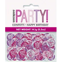 Unique Konfetti zum 100. Geburtstag 14 g Rosa/Silber