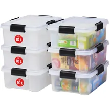 Iris Ohyama Aufbewahrungsbox 10 l 6-tlg. Transparent/Blau