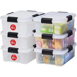 Iris Ohyama Aufbewahrungsbox 10 l 6-tlg. Transparent/Blau