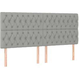 vidaXL Boxspringbett mit Matratze & LED Hellgrau 180x200 cm Stoff