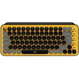 Logitech POP Keys Wireless Mechanical Keyboard, Blast, TTC BROWN, Logi Bolt, USB/Bluetooth, UK (920-010573)