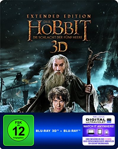 Der Hobbit: Die Schlacht der fünf Heere -  Extended Edition Steelbook [3D Blu-ray] - [Limited Edition] (Neu differenzbesteuert)