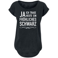 Sprüche T-Shirt - Fröhliches schwarz - XS bis 5XL - für Damen - Größe XL - schwarz - XL
